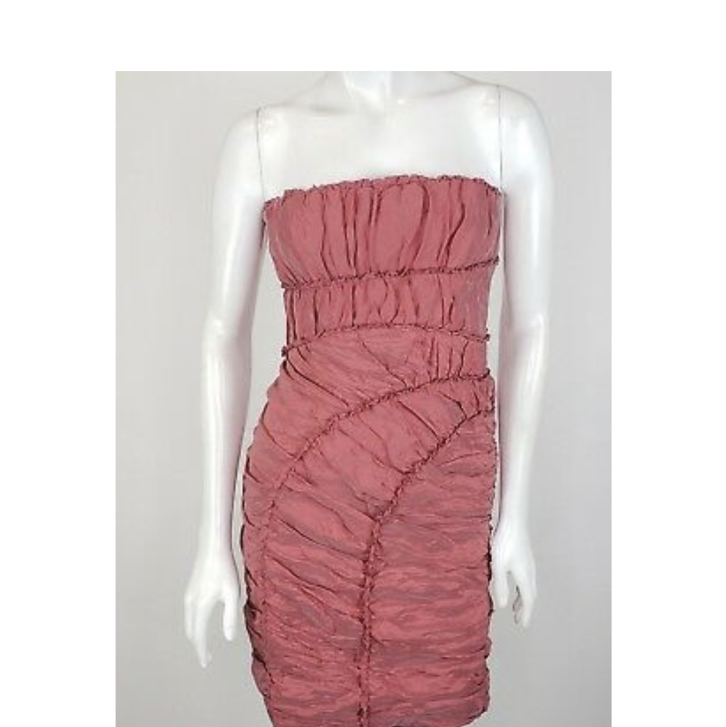 Bcbg Woven Raspberry Cocktail Dress